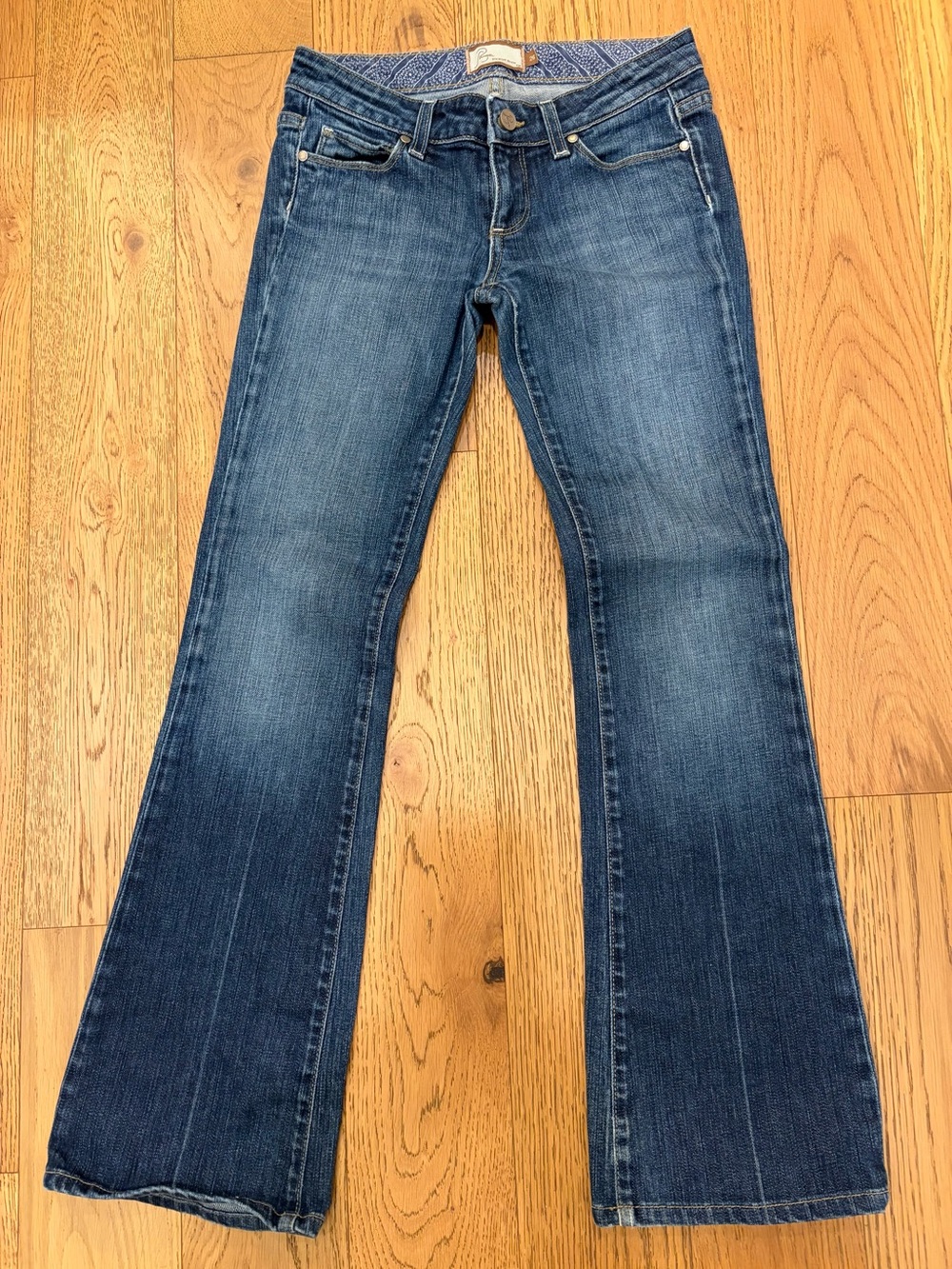 Paige Womens Laurel Canyon Bootcut Jeans Blue Low Rise Stretch sz 26 Made in US
